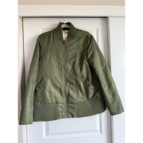 hope stockholm jacket Mine Olive Green Bomber Zip Up Size W 36 M 46 - Picture 1 of 11